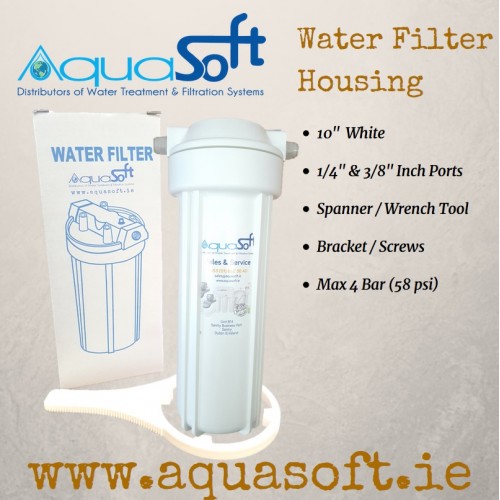 Water Filter Housing: 10''W |1/4'' or 3/8 '' Inch Ports